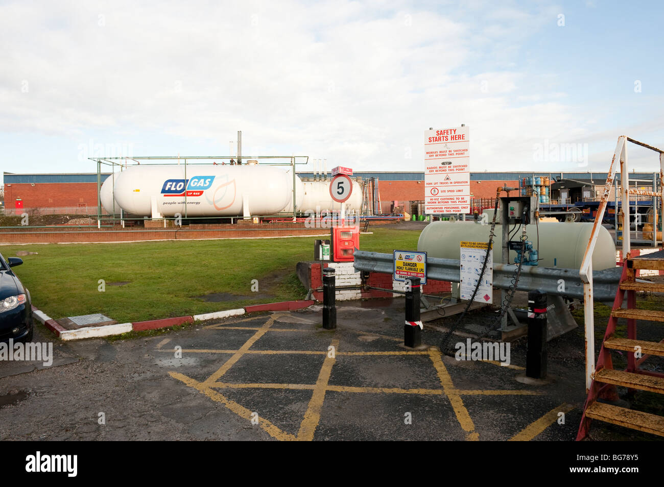 Propane and Butane gas filling station and storage Stock Photo