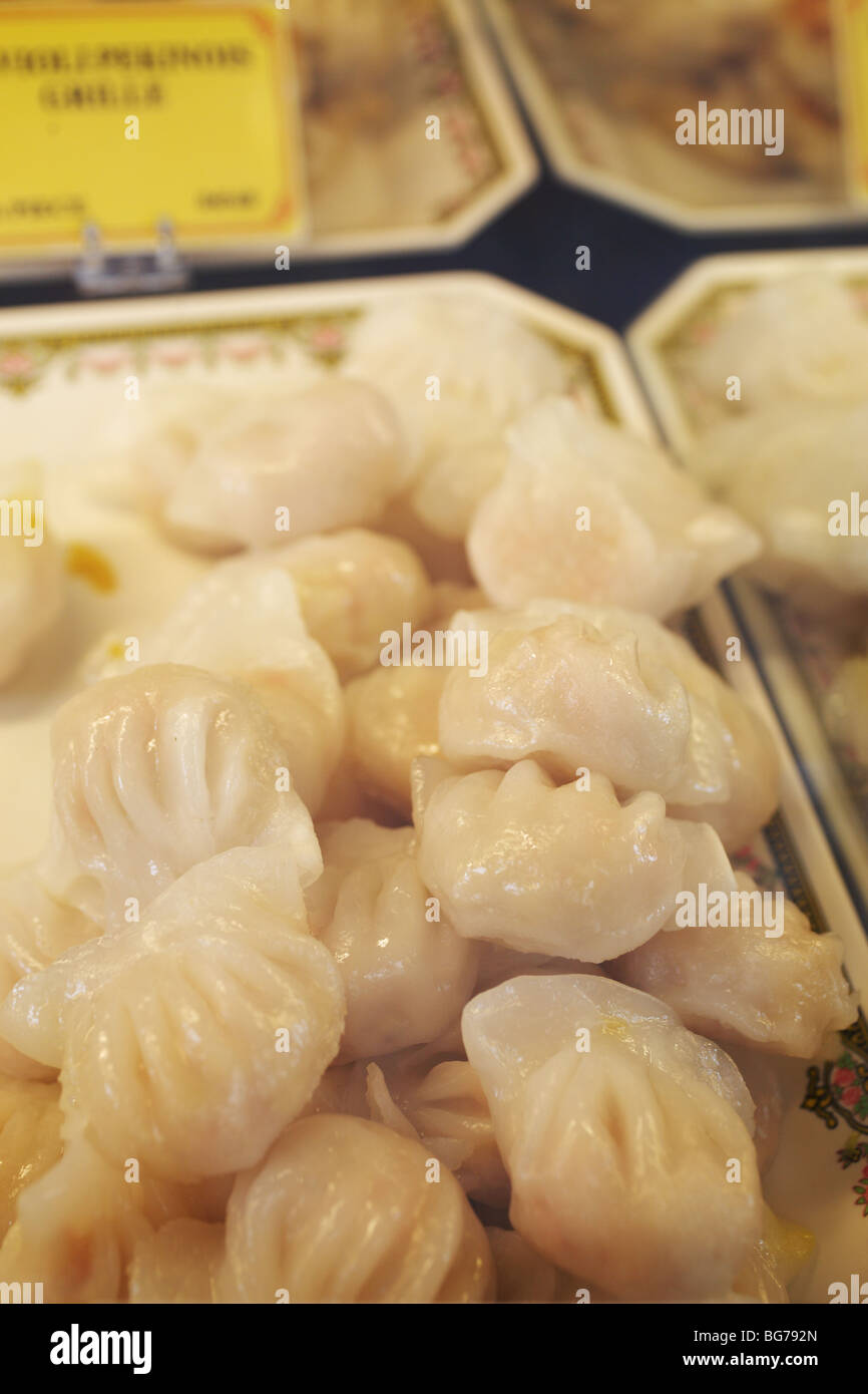 Shrimp dumpling, Chinese restaurant  in Paris, France Stock Photo