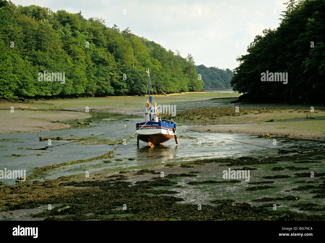 Low tide on a creek in Brittany, France Stock Photo - Alamy