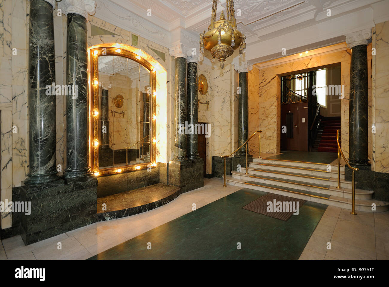 Entrance hall of a apartment and business house at Kurfuerstendamm in Berlin Wilmersdorf. Berlin. Germany. Europe. Stock Photo