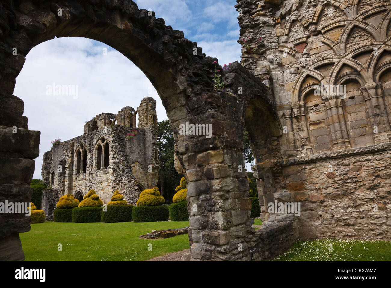 The Chapter House, Wenlock Priory, Much Wenlock, Shropshire, England Stock Photo