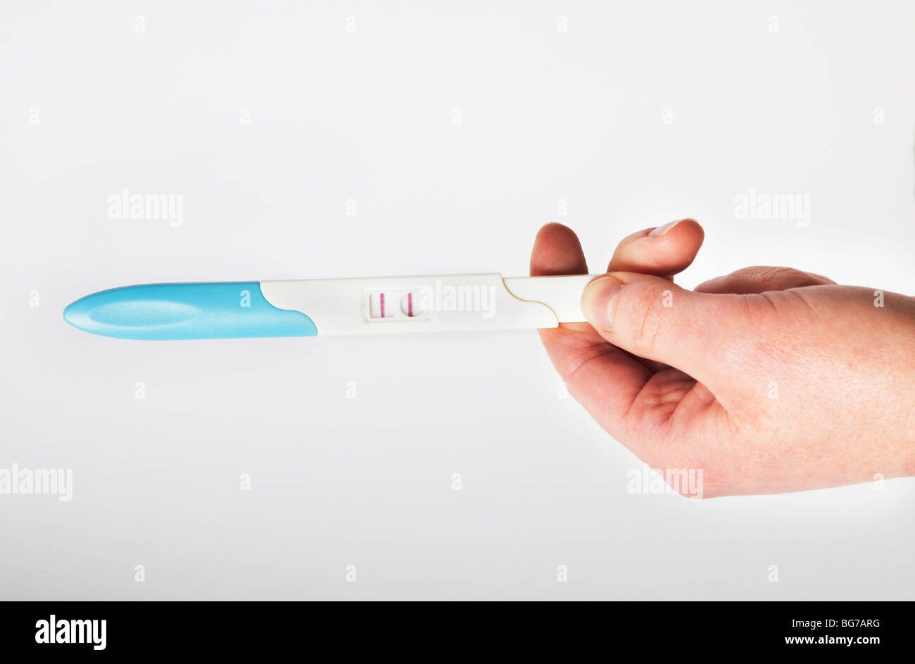 pregnancy test tester pregnant positive Stock Photo