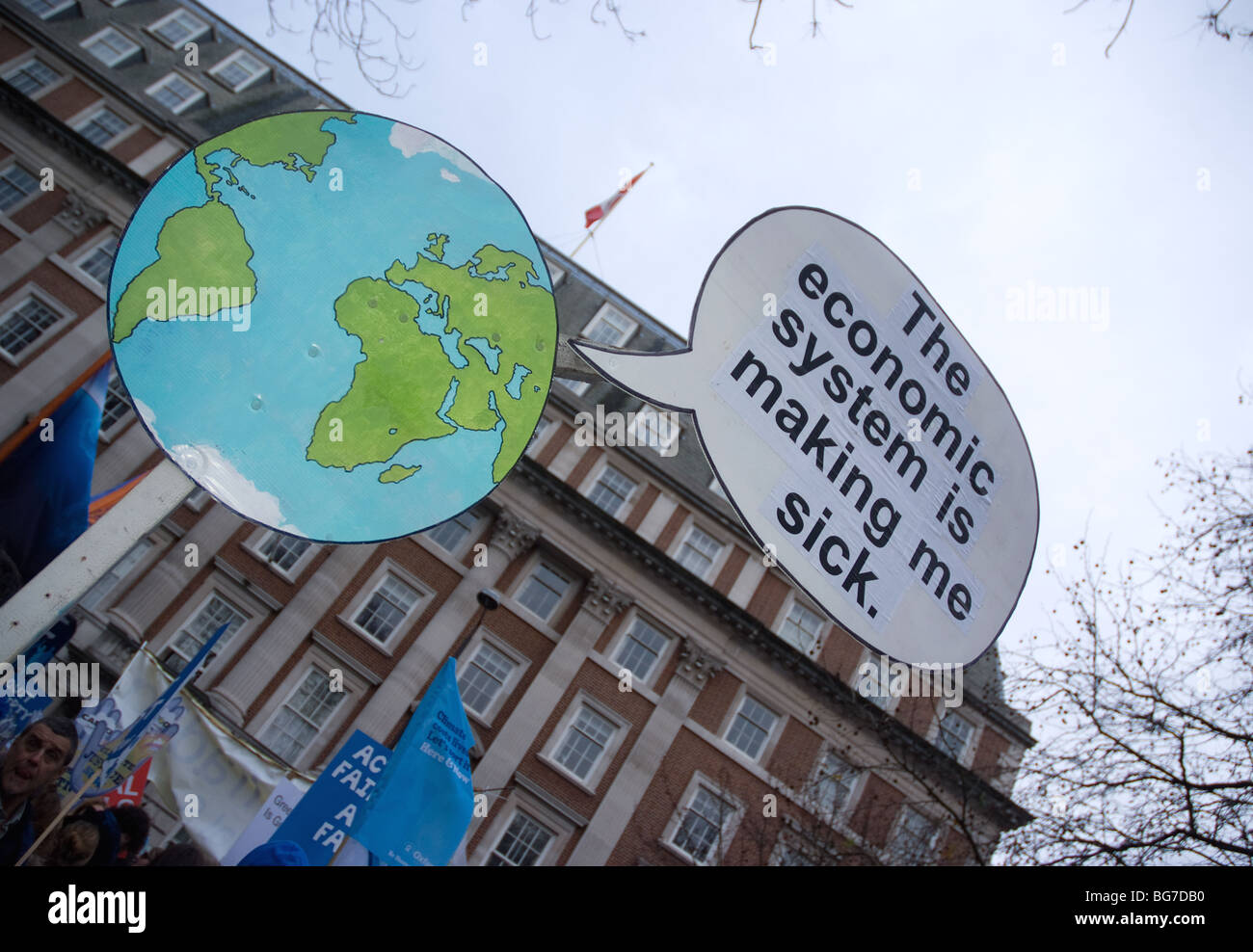 a placard from the campaign against climate change rally 2009 Stock Photo