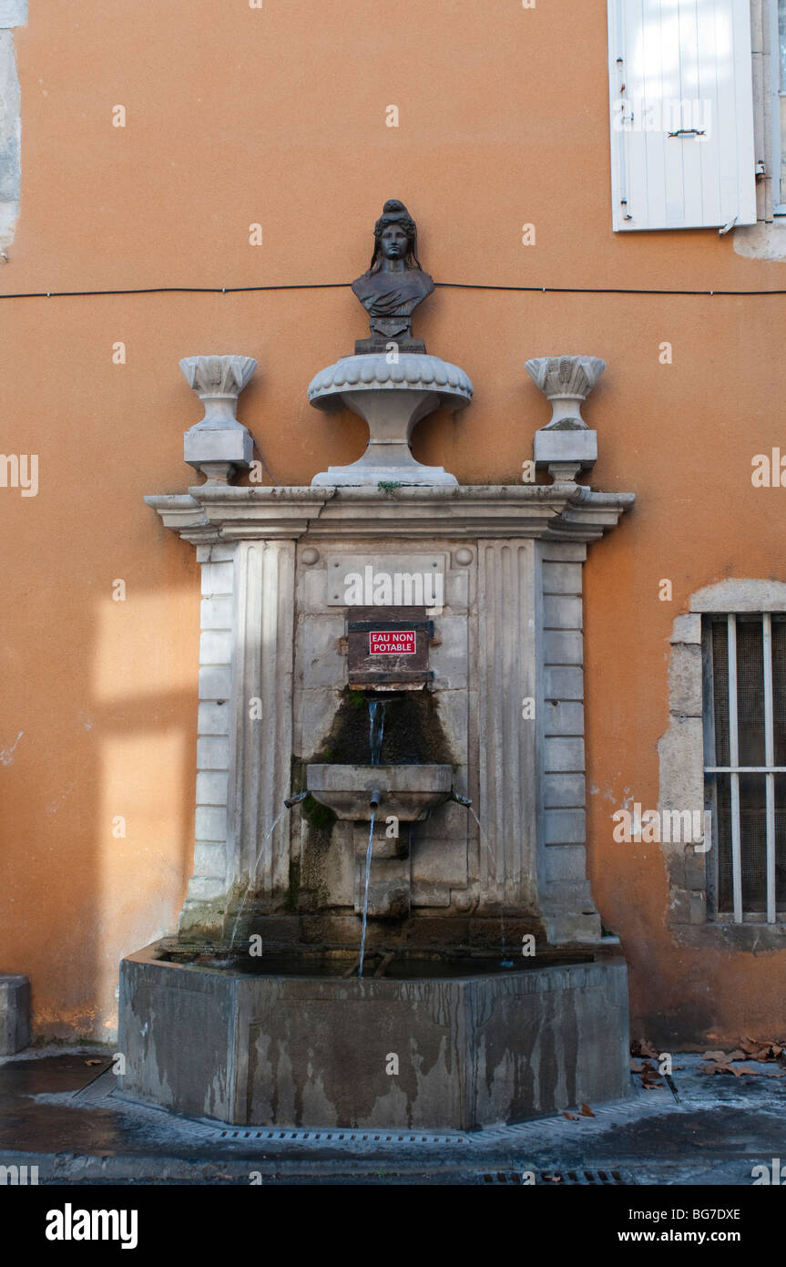 Fountain, St Hippolyte-du-Fort, Gard, South of France Stock Photo