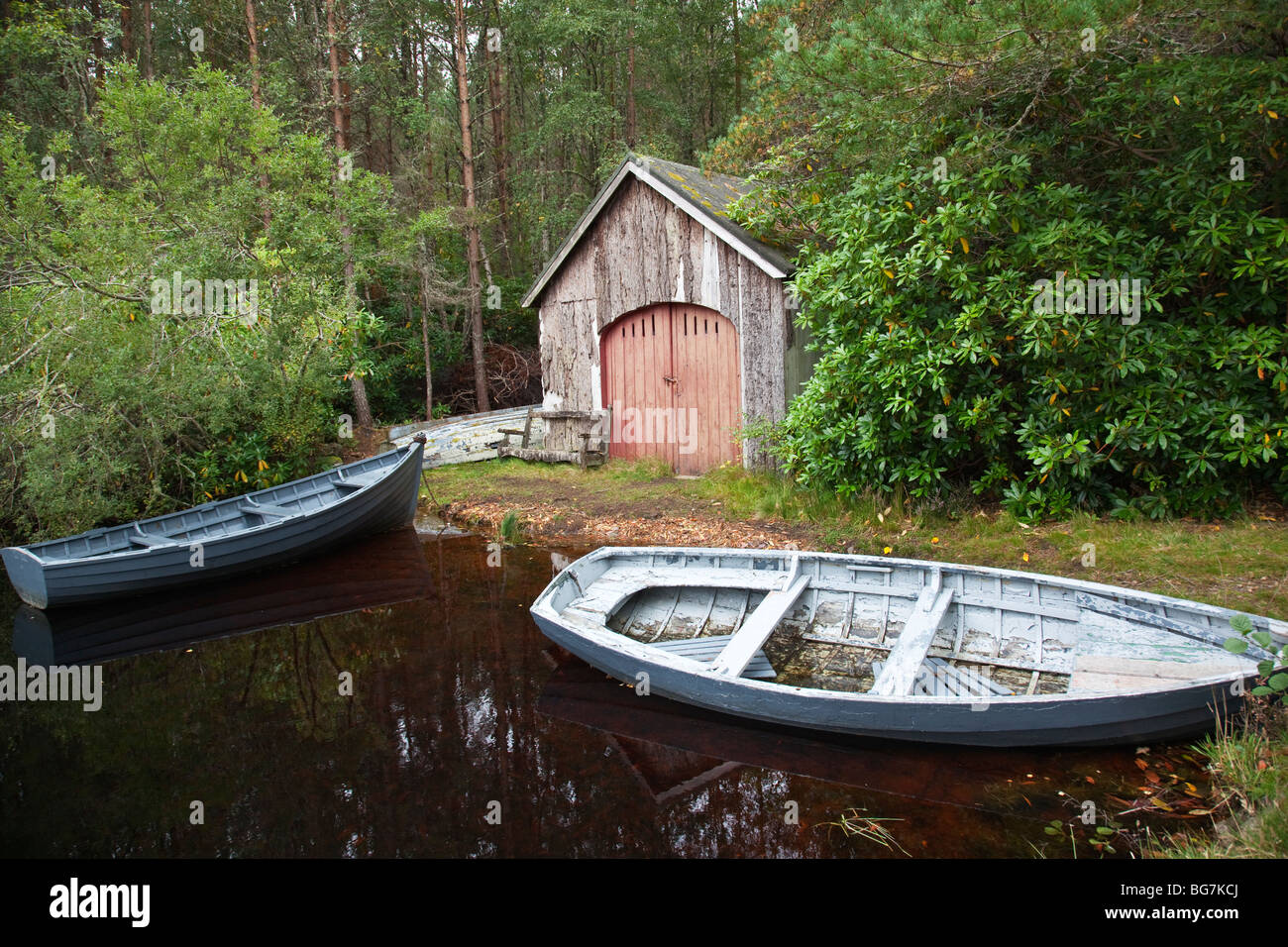 Boat House Loch Farr Highlands Scotland Stock Photo Alamy