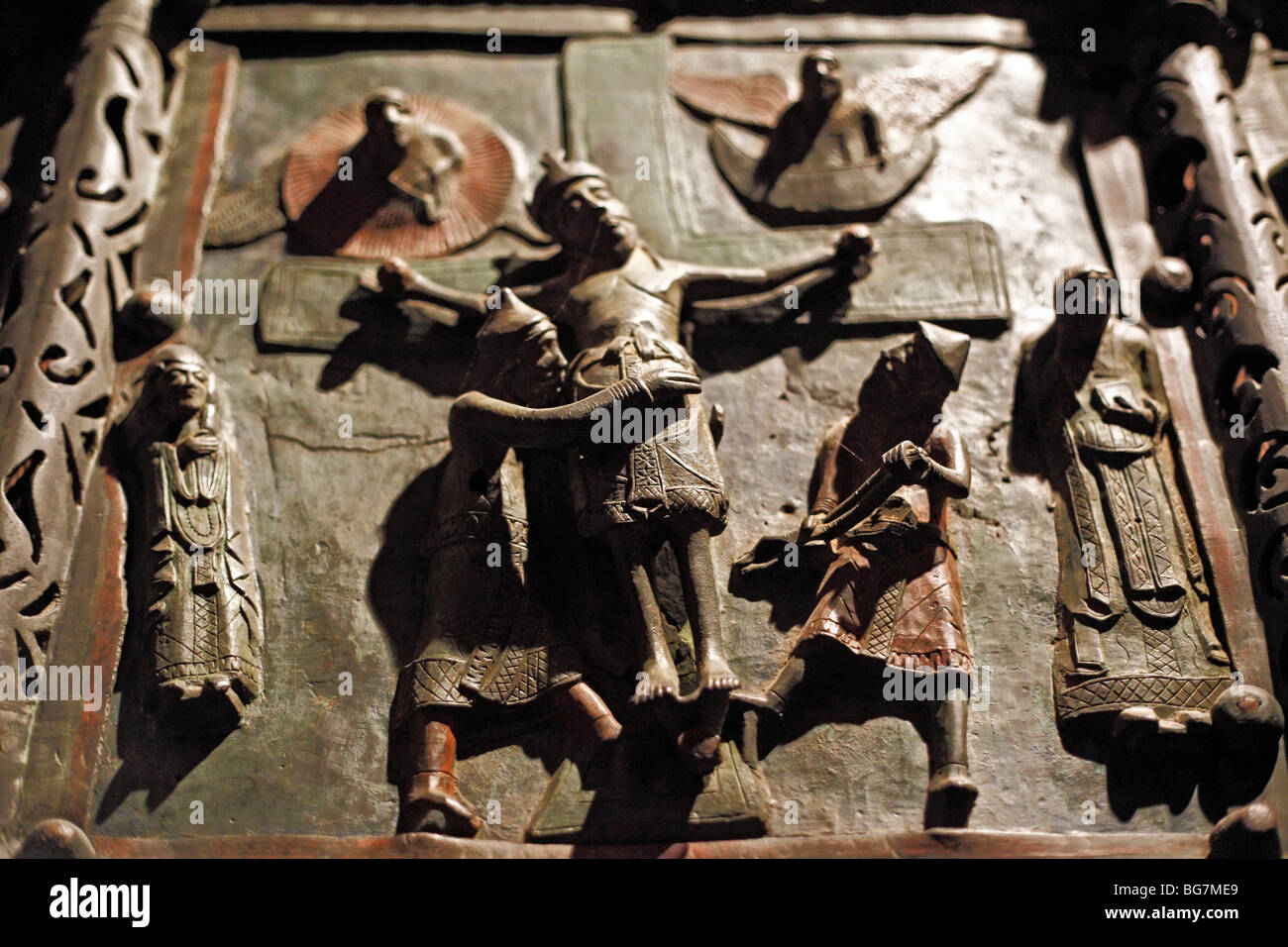 Bronze door, basilica di San Zeno, Verona, Italy Stock Photo
