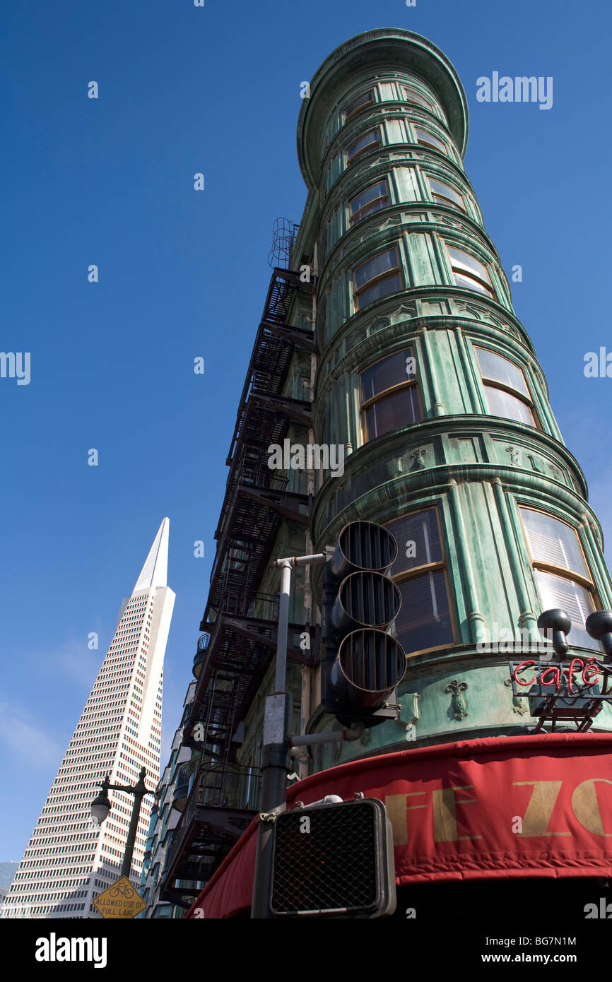 Zoetrope, Transamerica Buildings, San Francisco, California, USA Stock Photo