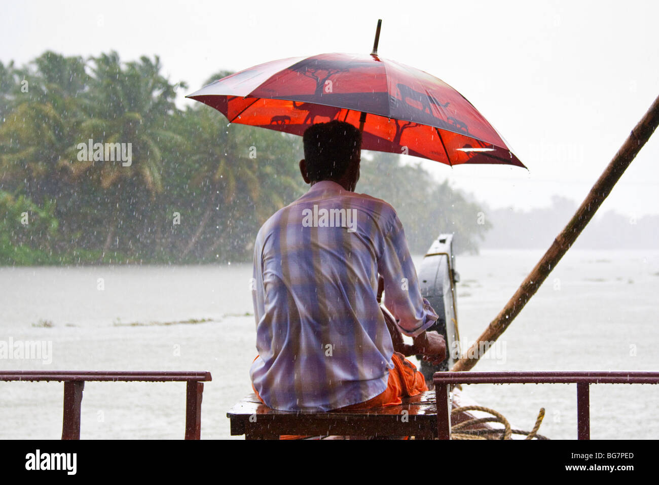 Monsoon rain in Kerala Stock Photo