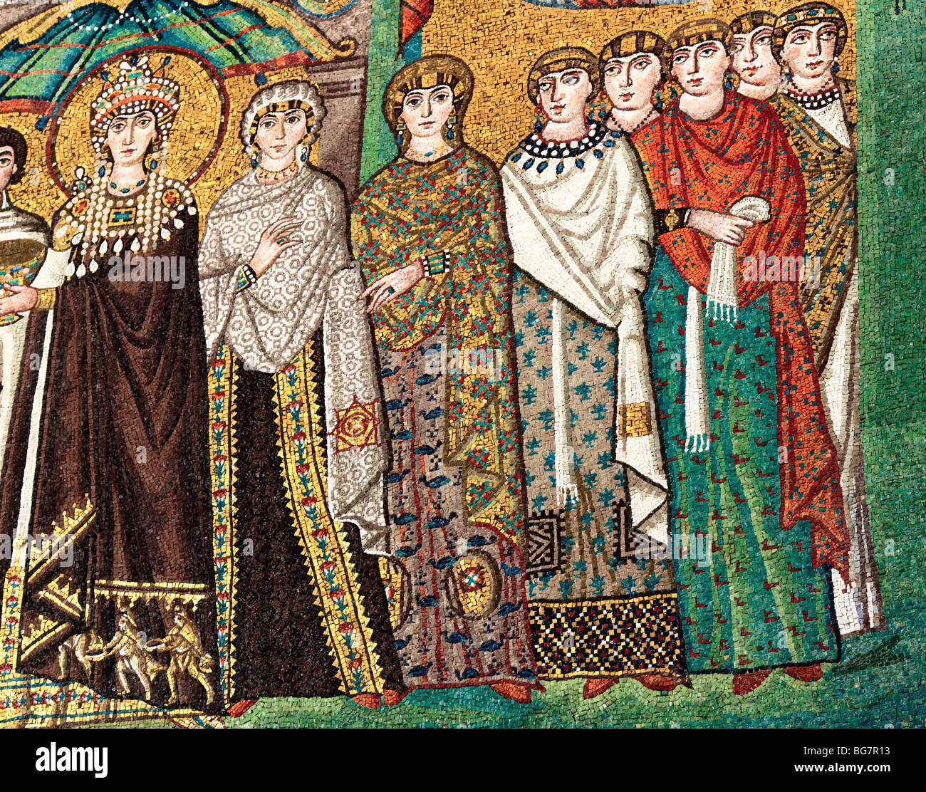 Mosaic in San Vitale (547), UNESCO World Heritage site, Ravenna, Emilia-Romagna, Italy Stock Photo