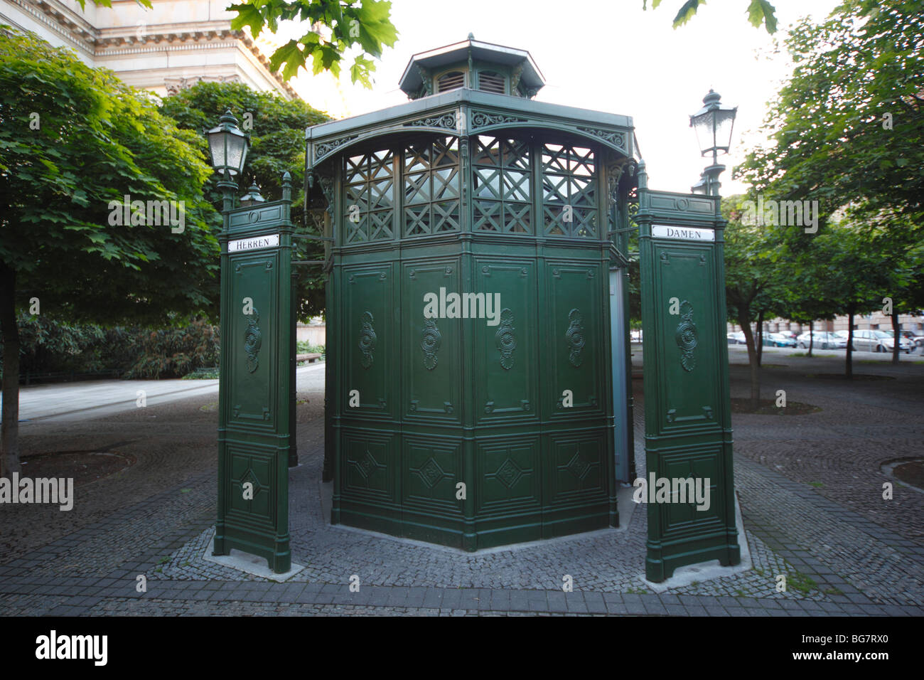 Germany, Berlin, Gendarmenmarkt, Old Fashioned Street Community Public Toilet Stock Photo