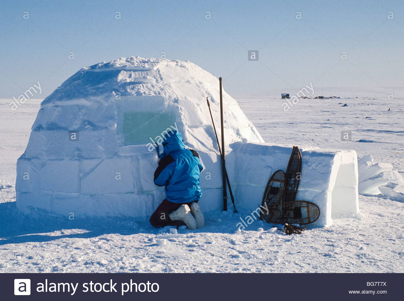 Alaska. A traditional Inupiat Eskimo igloo four miles south of Nome ...