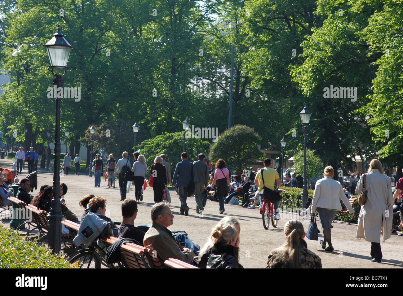 Finland, Helsinki, Helsingfors, Esplanadi Park, Esplanade Park, Gardens Stock Photo