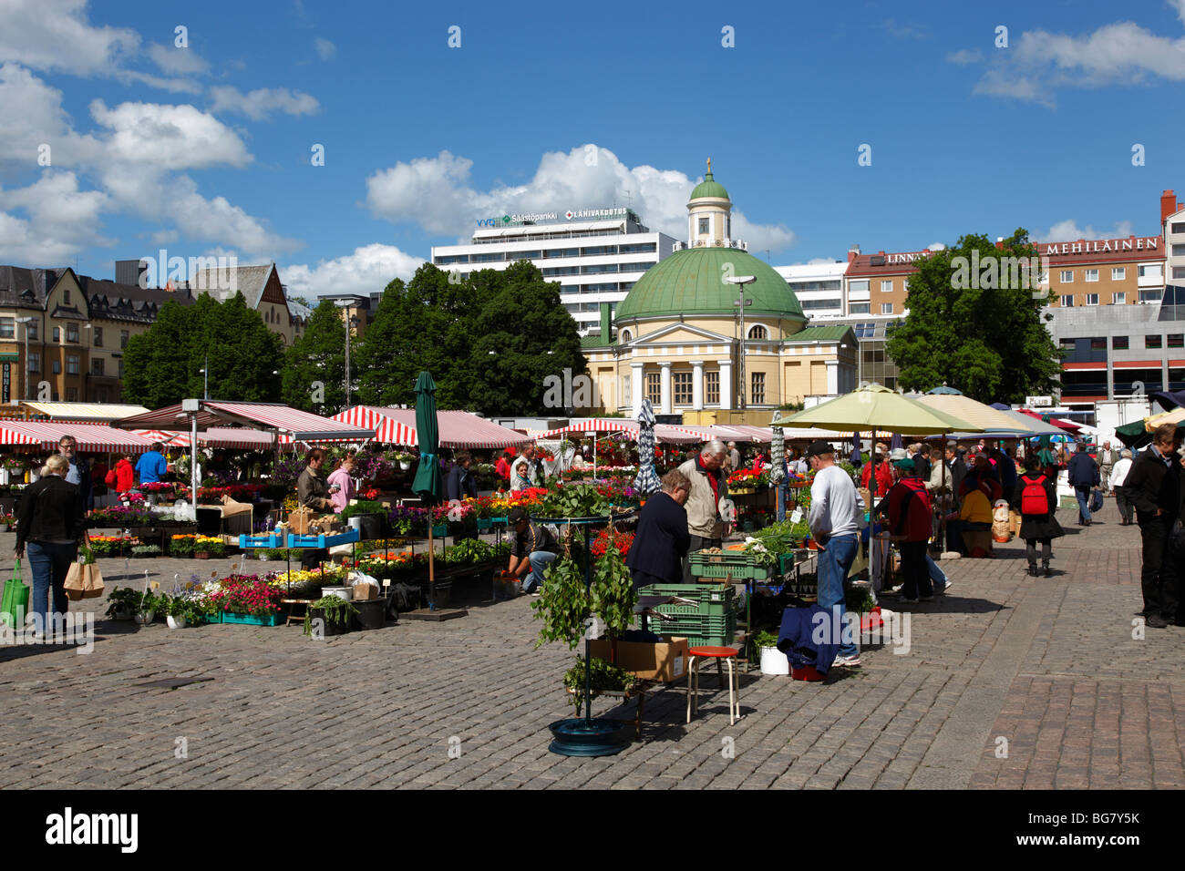 Finland, Region of Finland Proper, Western Finland, Turku, City Square, Market Square, Kauppatori Square, Orthodox Church Stock Photo
