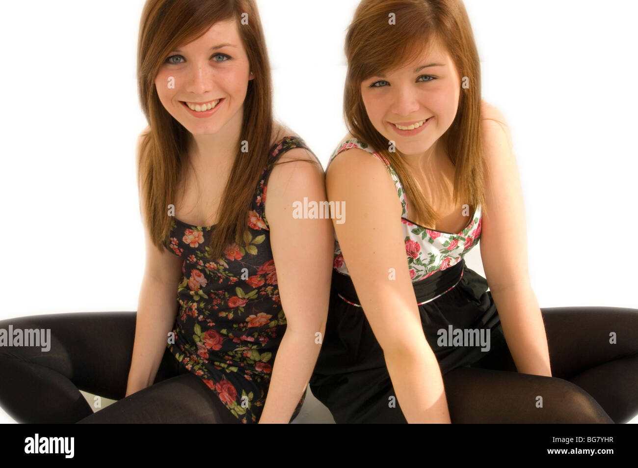 portrait of two teenage girls Stock Photo - Alamy