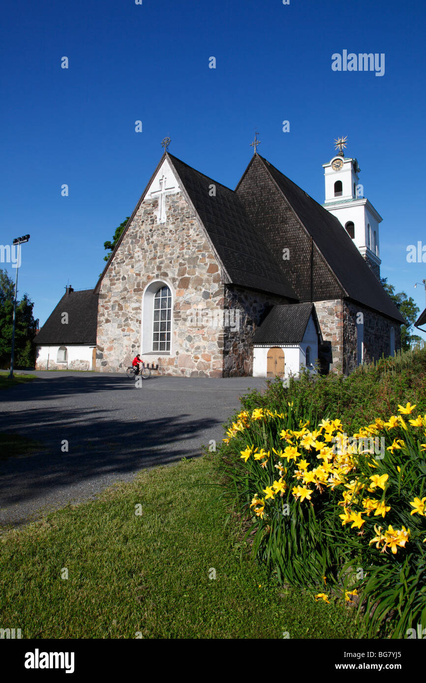 Finland, Region of Satakunta, Rauma, Historic Church, 15th-Century Stone Church of Holy Cross Stock Photo