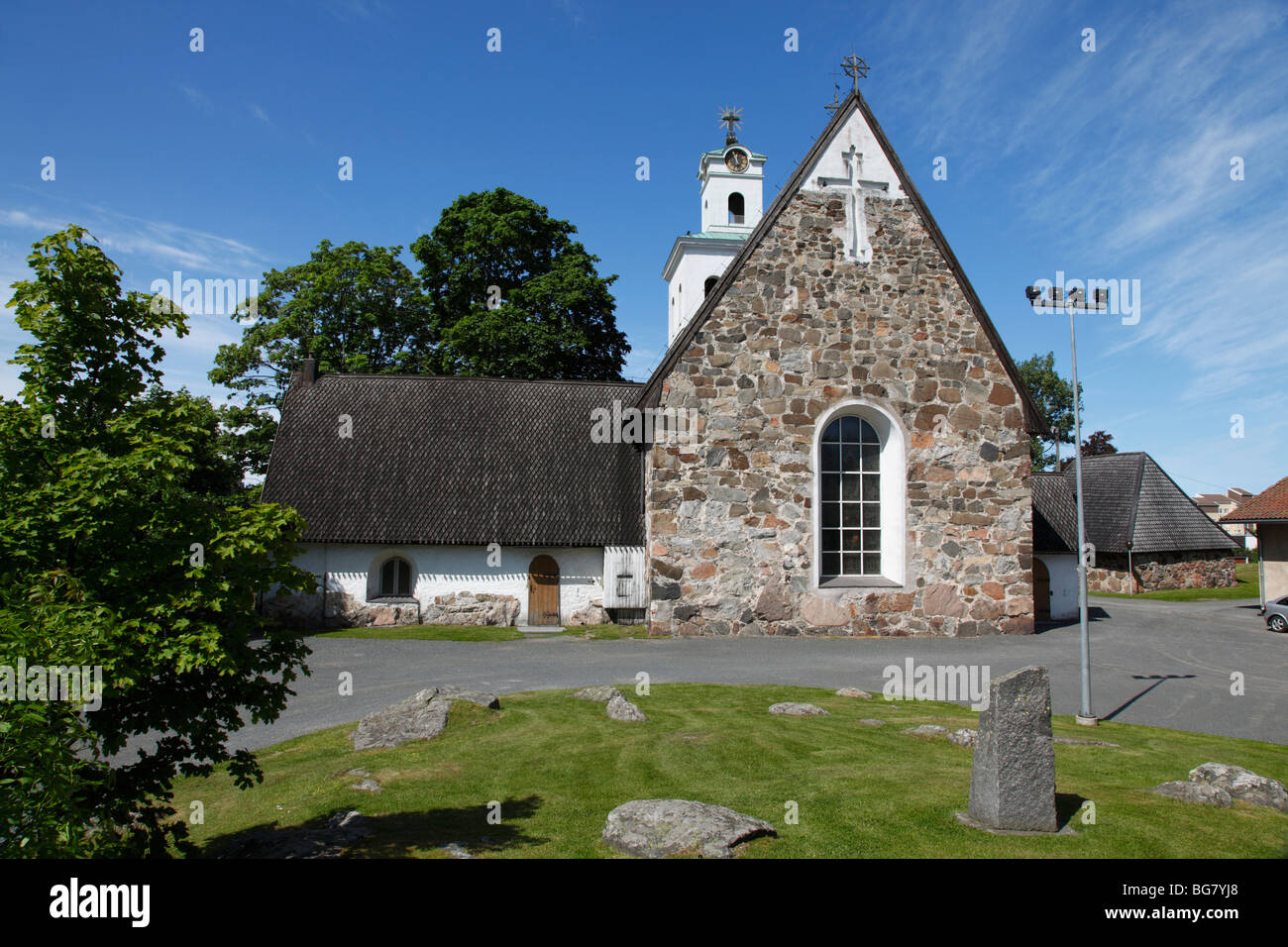 Finland, Region of Satakunta, Rauma, Historic Church, 15th-Century Stone Church of Holy Cross Stock Photo