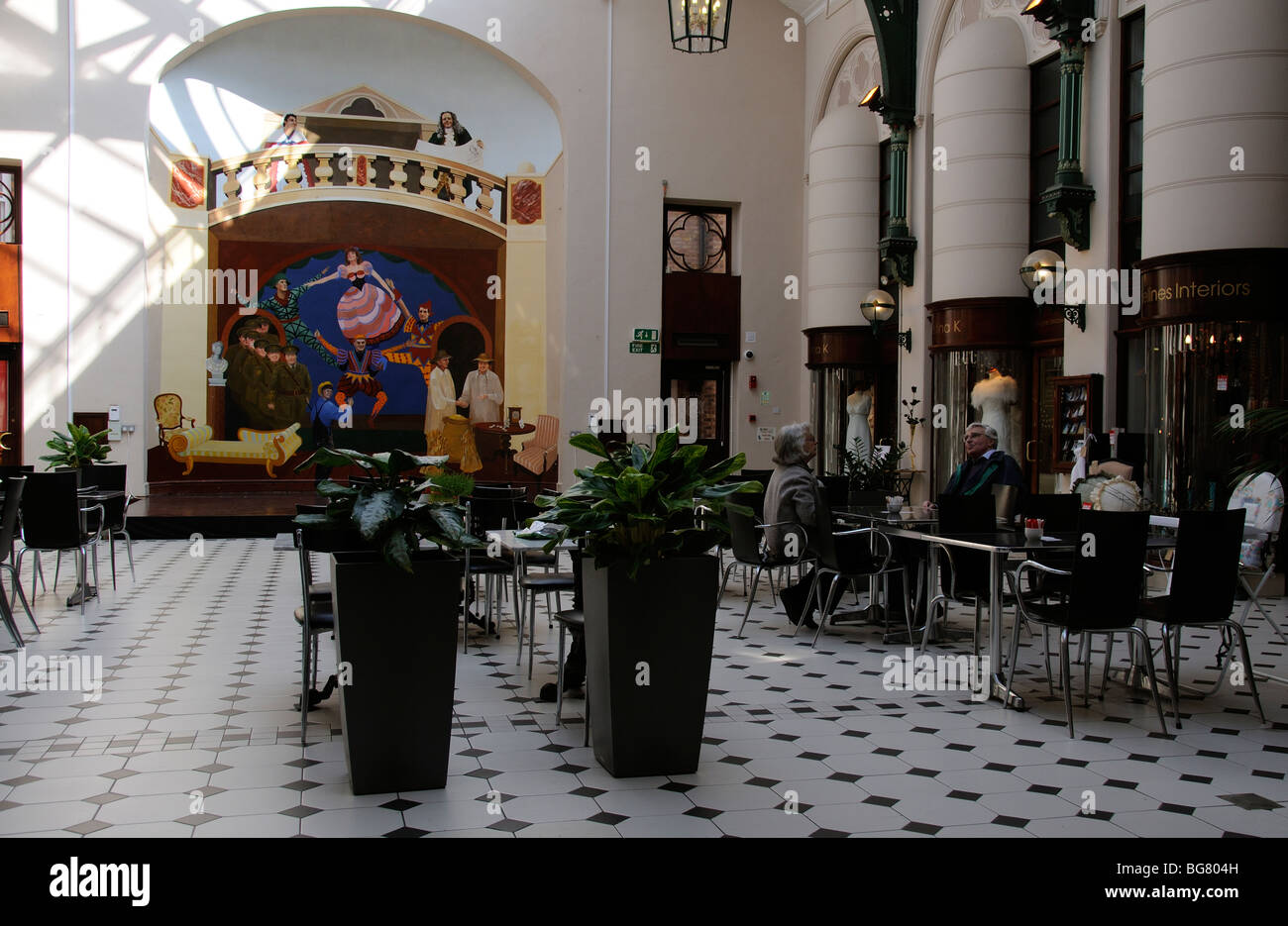 Cafe and shops at The Corn Exchange Royal Tunbridge Wells Kent England