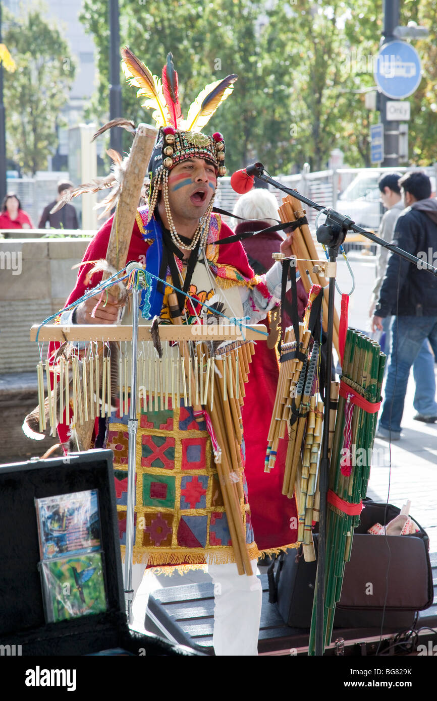 Street Musician. PanPipe Player Stock Photo Alamy