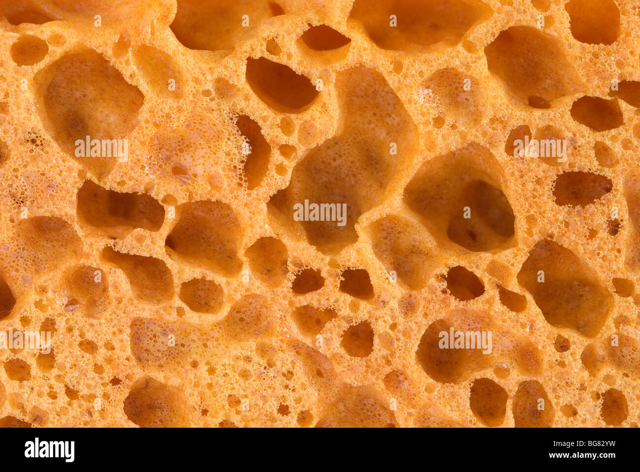 Orange sponge with hole texture Stock Photo Alamy