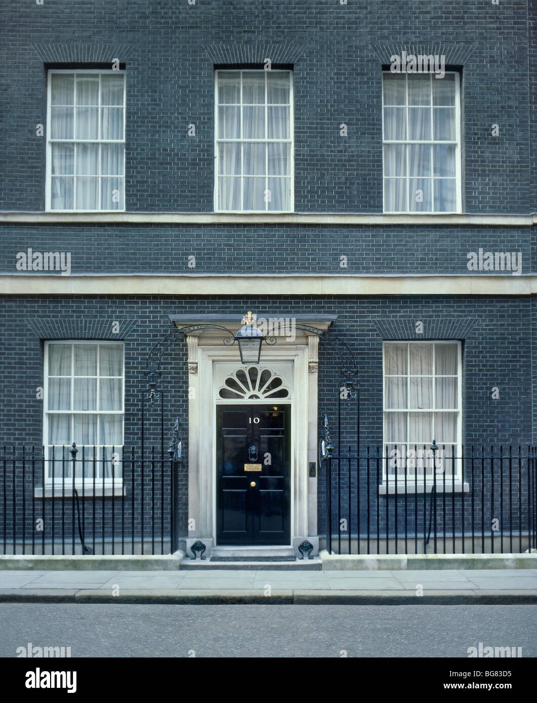 10 Downing Street Westminster London. Official Home of the British Prime Minister. Stock Photo