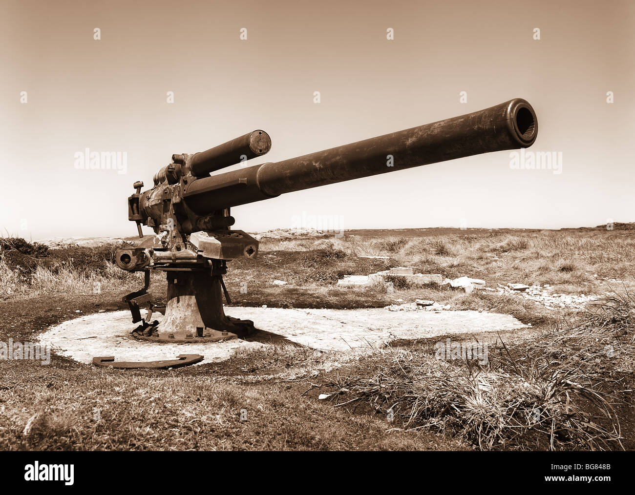 Old england cannon on Falkland islands Stock Photo