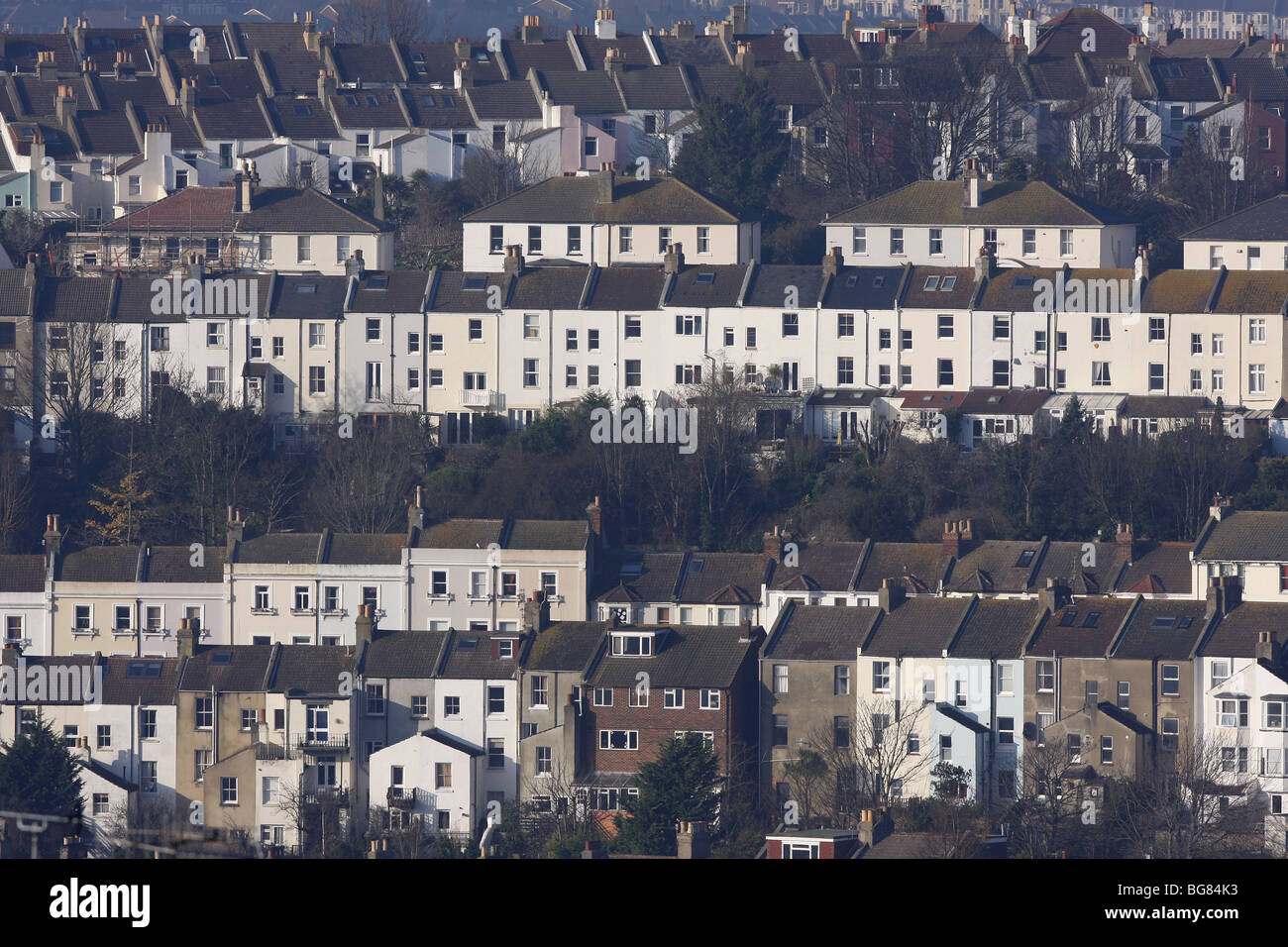 Terraced housing in Brighton Stock Photo Alamy