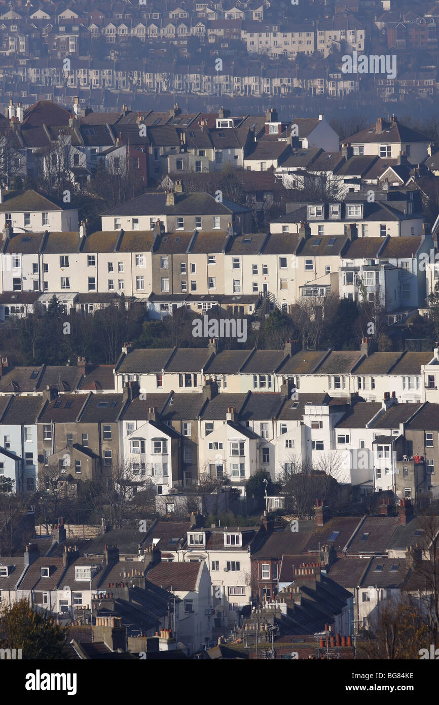 Terraced housing in Brighton Stock Photo Alamy