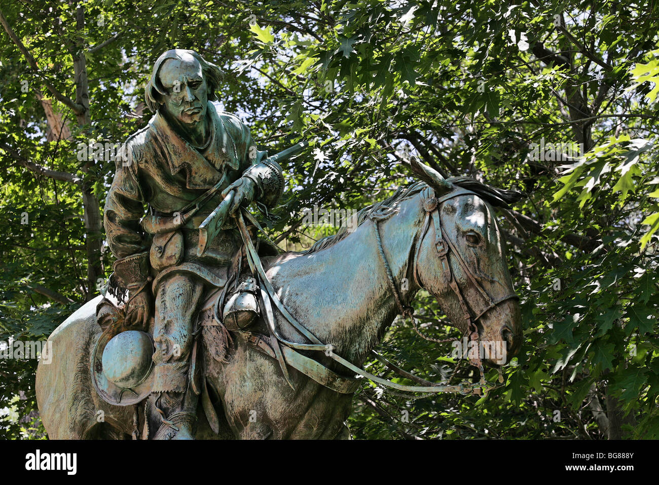 Statue of Kit Carson, on horseback, near the State Capitol, Carson City, Nevada Stock Photo Alamy