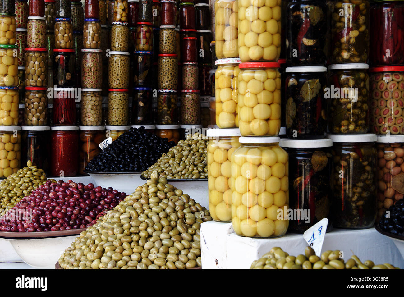 olive jar display in Marrakech Morocco preserved Stock Photo Alamy