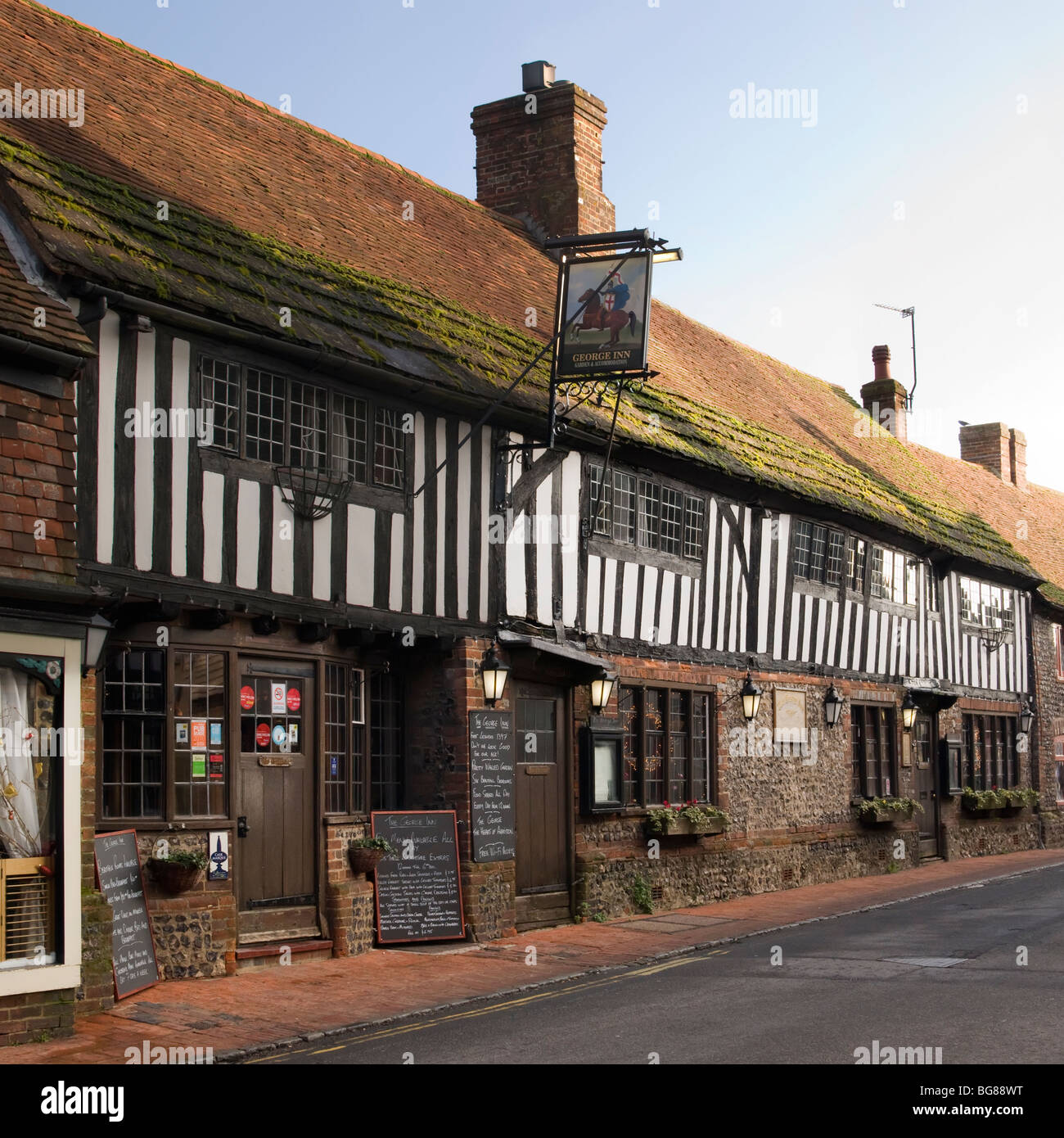 The St George pub in Alfriston, East Sussex, England. Stock Photo