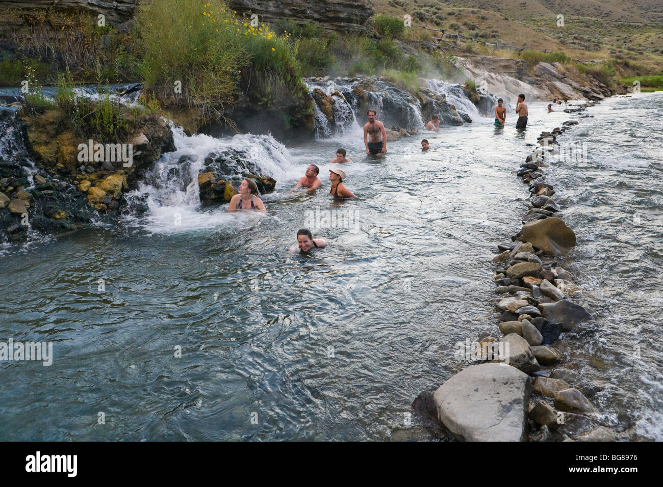 Boiling river hot springs yellowstone hires stock photography and