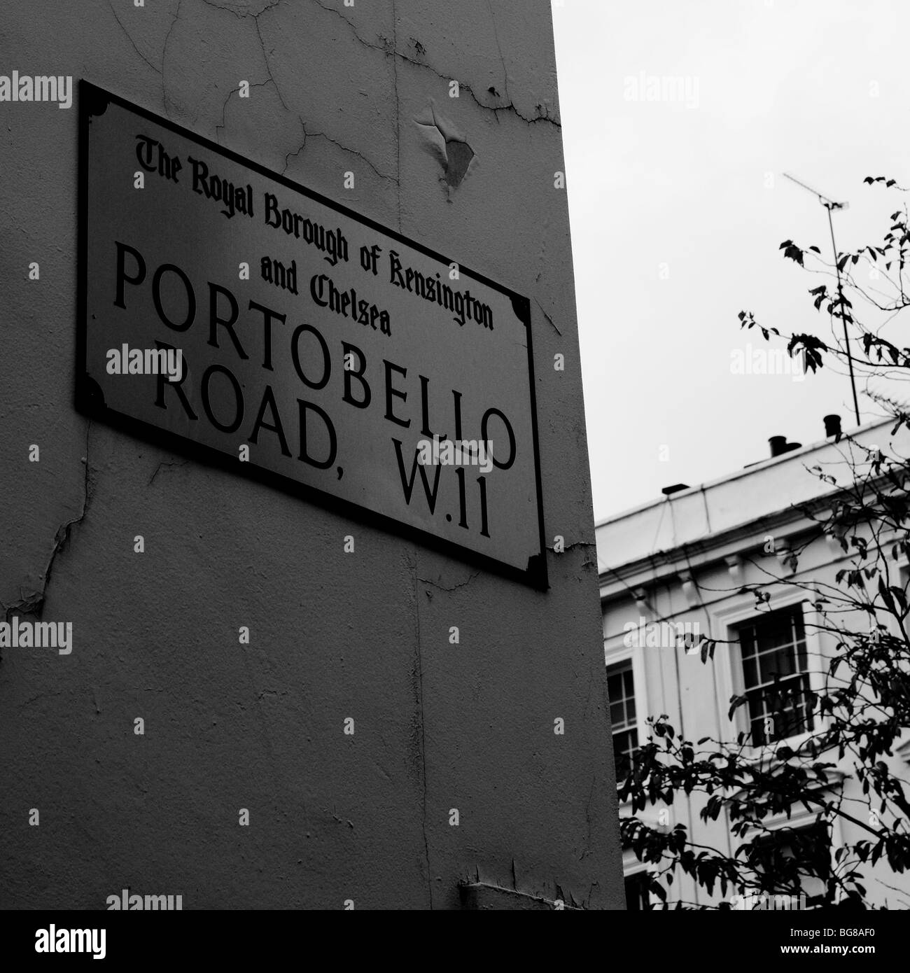 Portobello Road W11 road sign Stock Photo Alamy