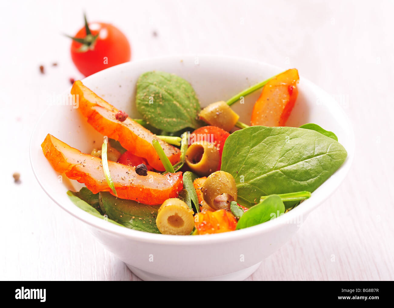 marinated haddock fish with green salad Stock Photo Alamy