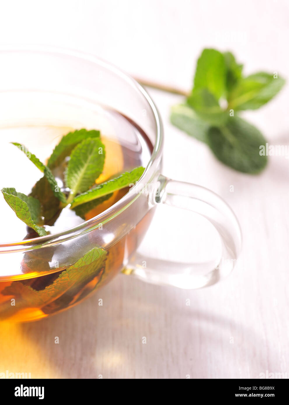 meant leaf and green tea Stock Photo