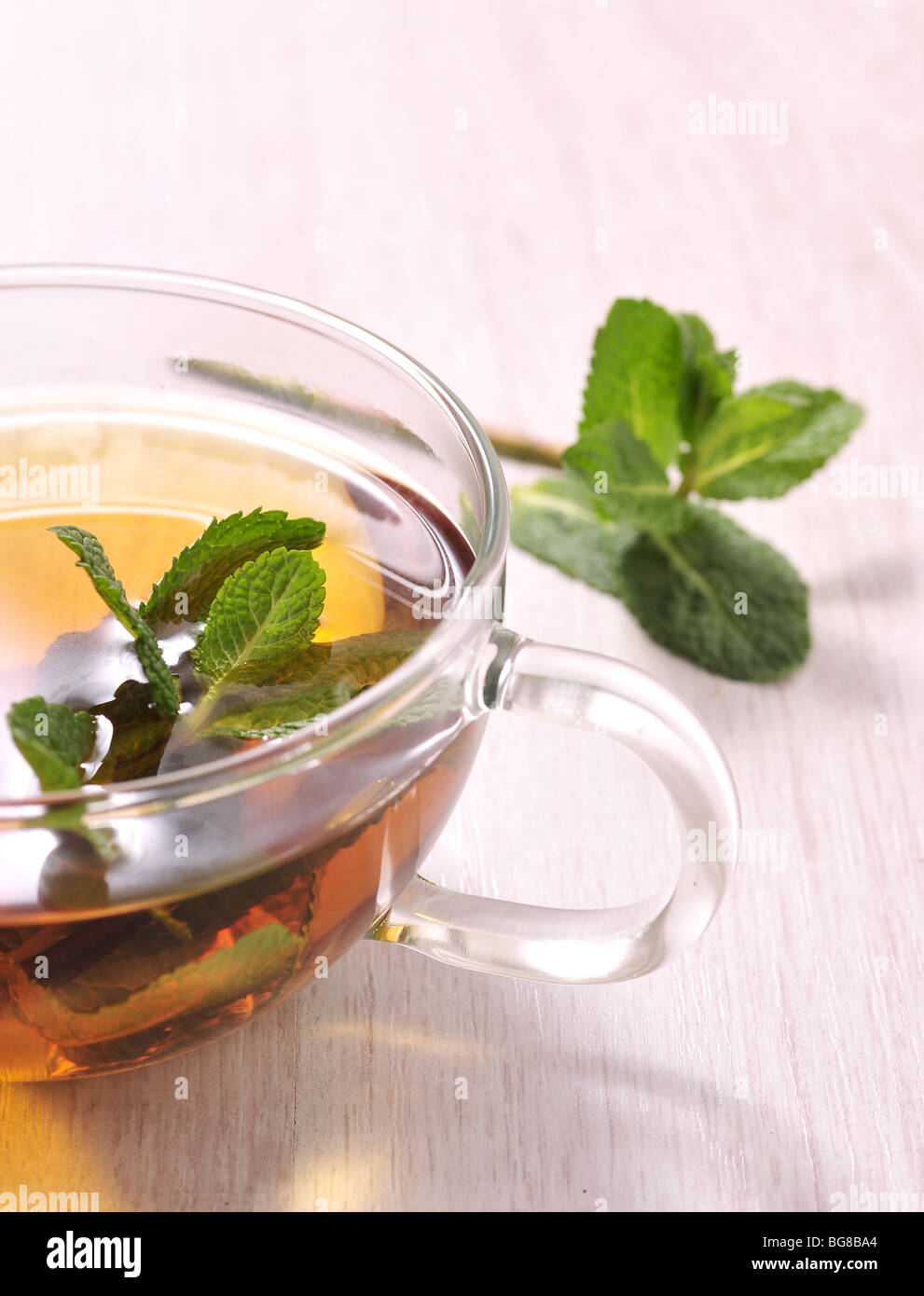 meant leaf and green tea Stock Photo