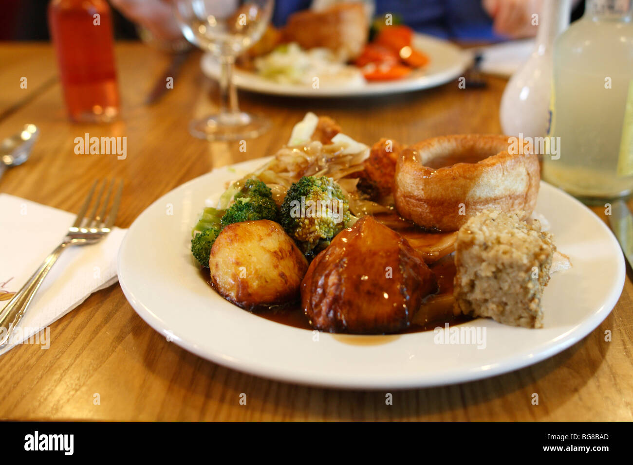Roast dinner with all the trimmings Stock Photo Alamy