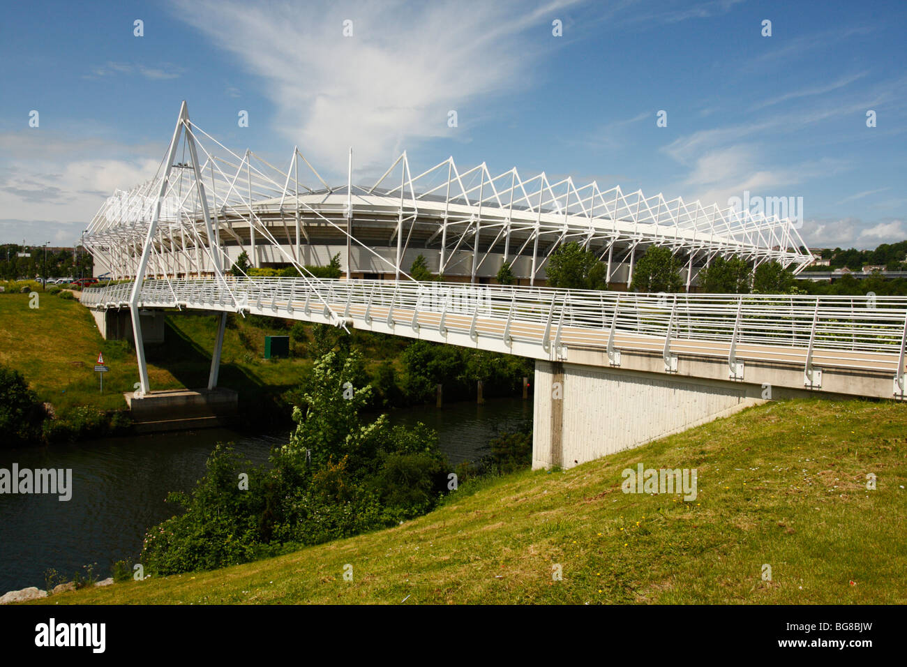 The Liberty Stadium, home of Swansea City F.C. and the Ospreys rugby team, Swansea, West Glamorgan, South Wales, U.K., in summer Stock Photo