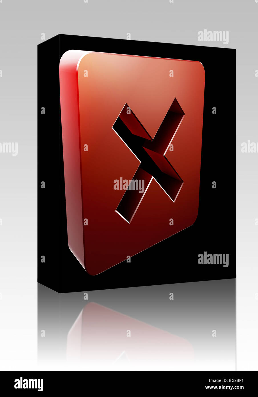Software package box Cancel navigation icon glossy button, square shape ...