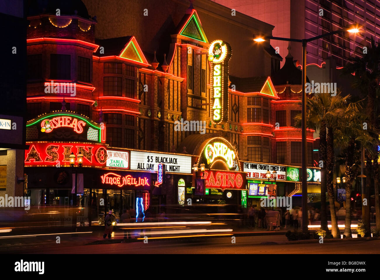 Las Vegas Strip at Night, Las Vegas, Nevada, USA Stock Photo