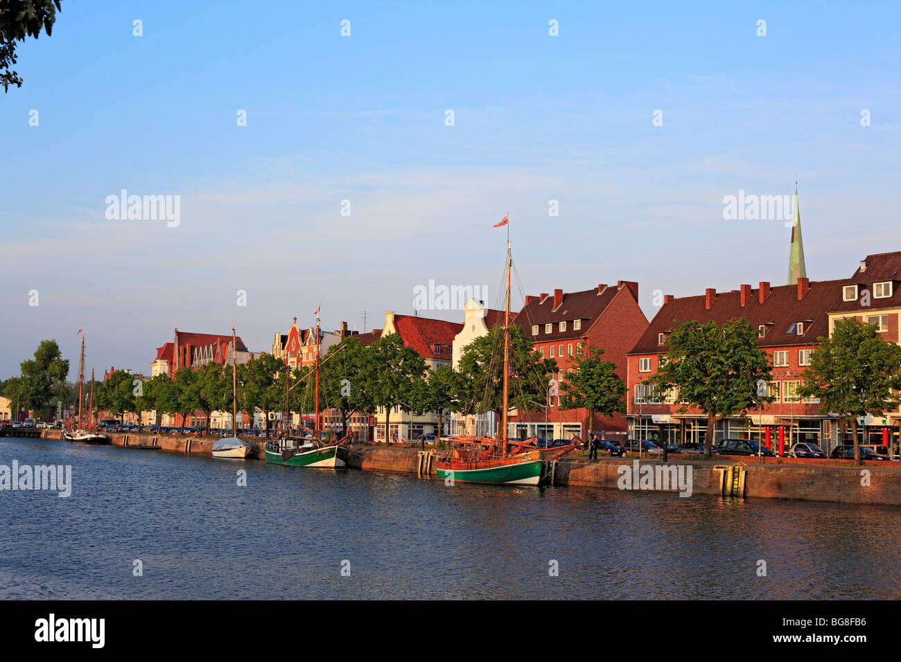 Lubeck, Trave river, Schleswig-Holstein, Germany Stock Photo
