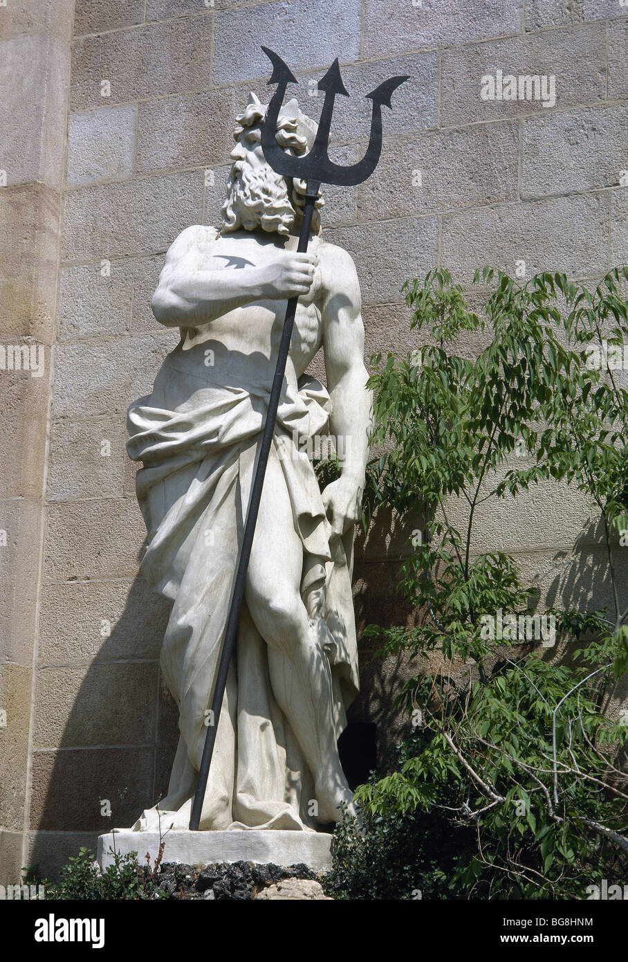 Neptune. XIX century sculpture. Citadel Park. Barcelona. Catalonia. Spain. Stock Photo