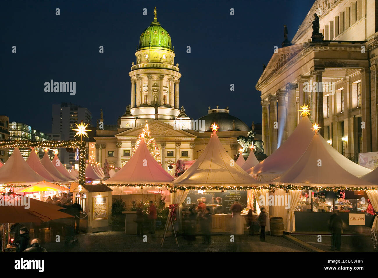 Gendarmenmarkt with christmas market, Berlin, Germany Stock Photo