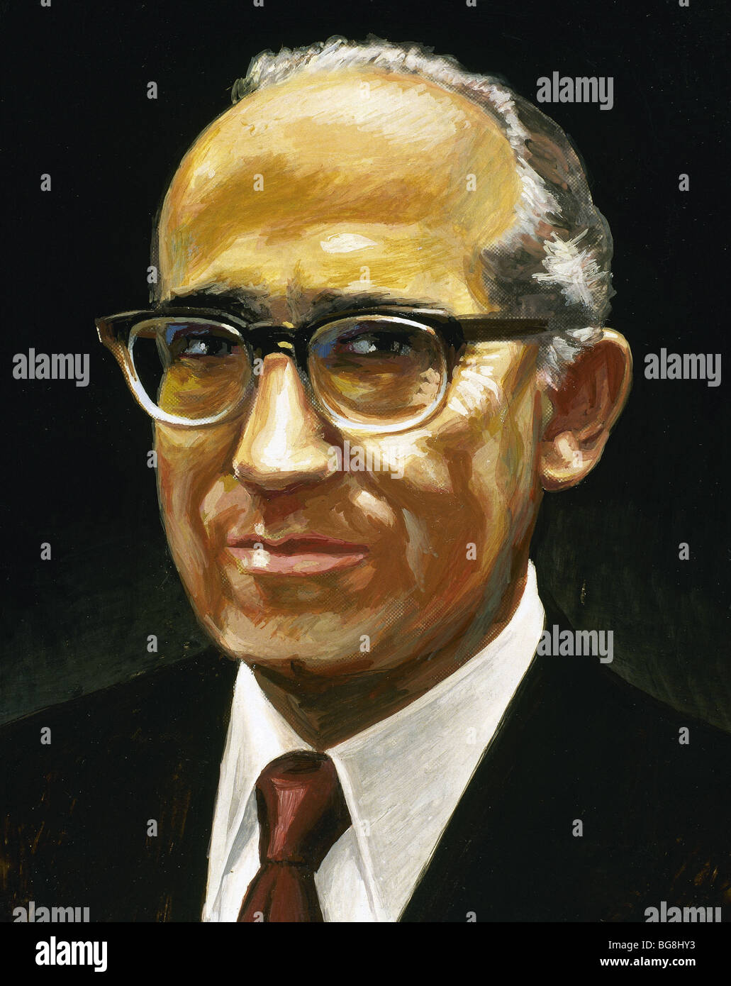 SALK, Jonas (1914-1995). American medical researcher and virologist, discoverer of the polio vaccine in 1954. Stock Photo