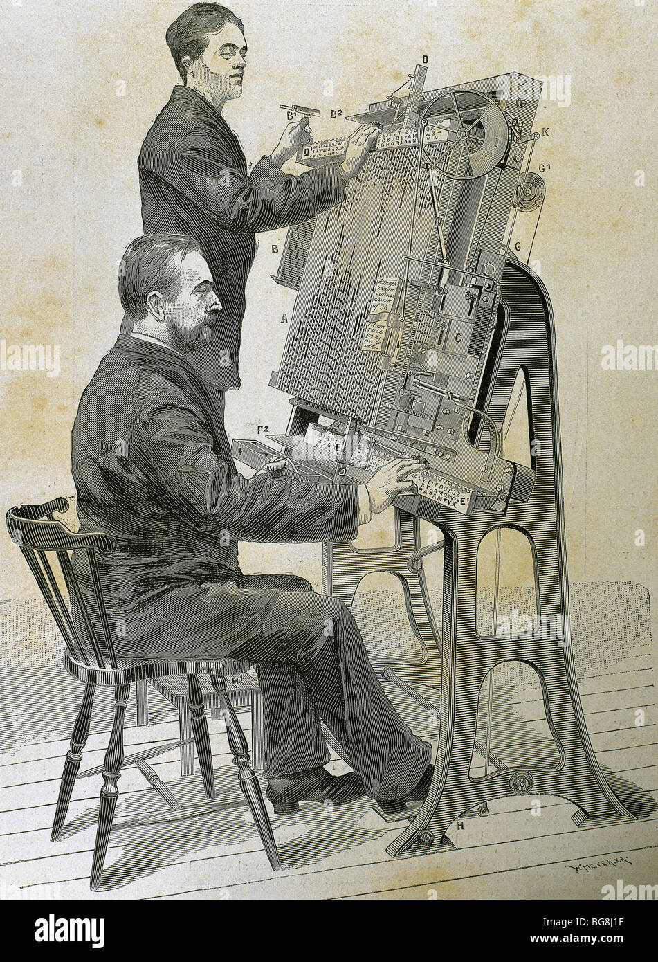 Printing press machine 19th century hi-res stock photography and images ...