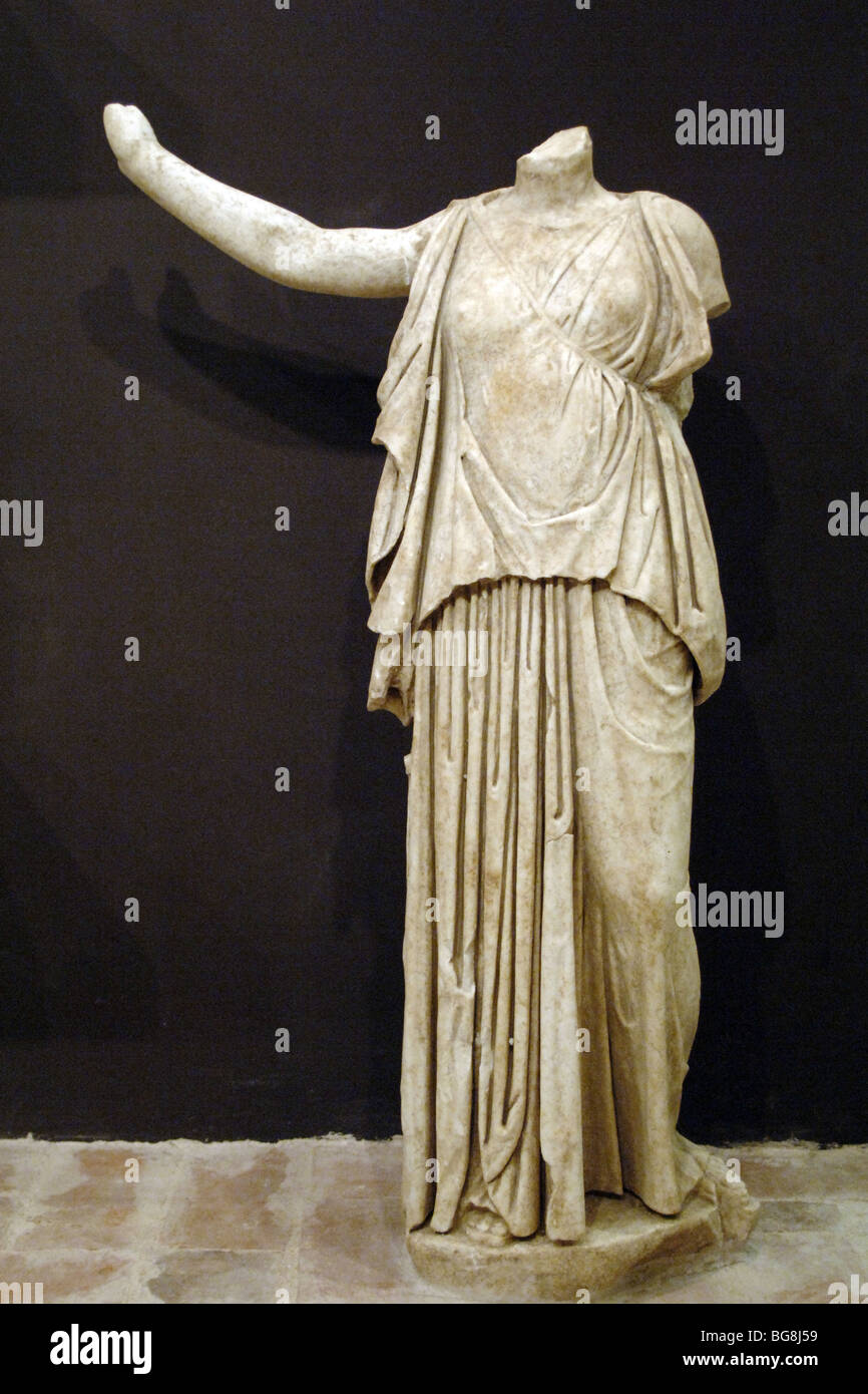 Statue of Artemis, goddess of hunting. Ruins of Butrint. Albania. Stock Photo