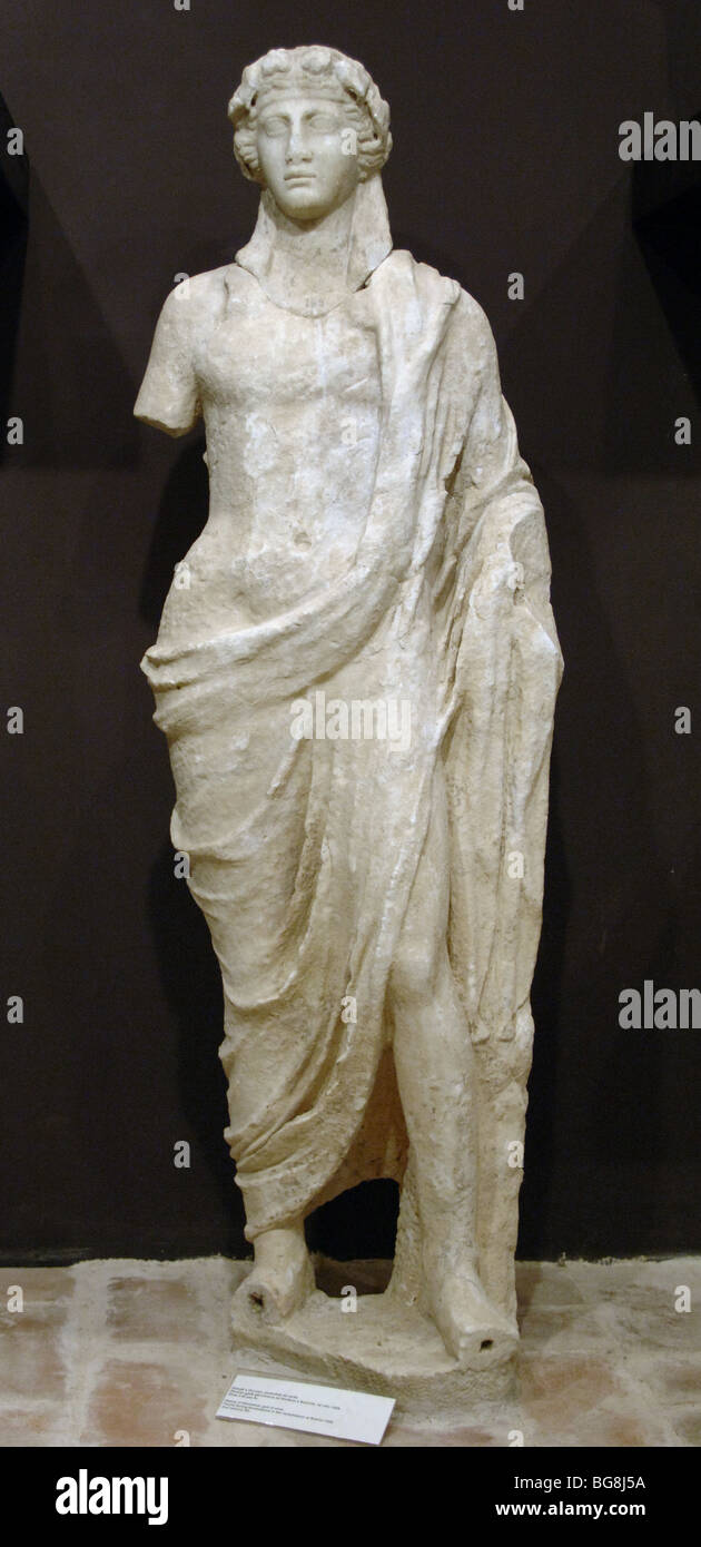Statue of Dionysus, god of wine. Ruins of Butrint. Albania. Stock Photo