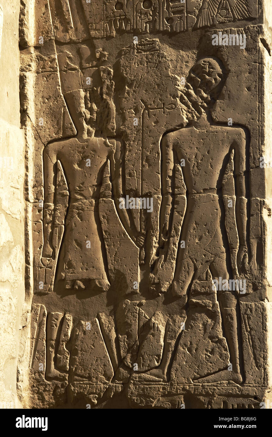 Temple of Luxor. Relief. New Kingdom. Egypt. Stock Photo
