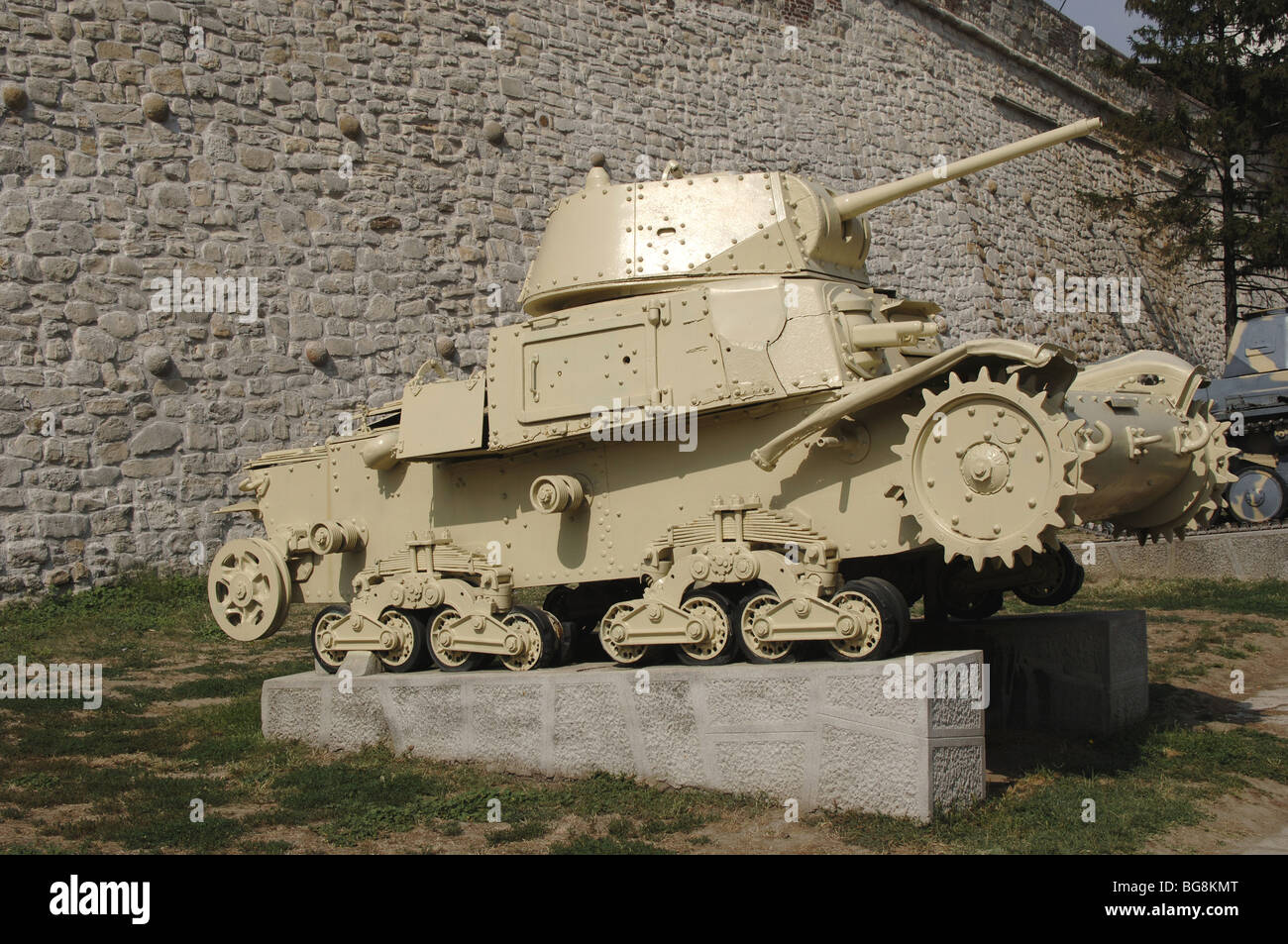 Tank exposed outside the Military Museum. German tank. Belgrade. Republic of Serbia. Stock Photo