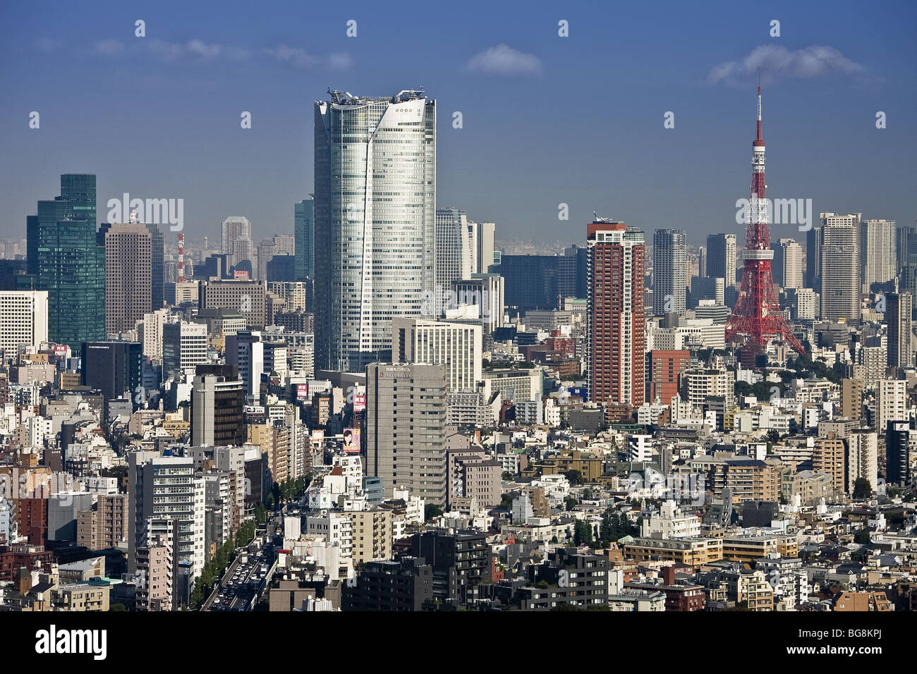 JAPAN. TOKYO. Overview of the Roppongi district with the Roppongi Hills Mori tower (2003) and JAPAN. TOKYO. Overview of the Roppongi district with the Roppongi Hills Mori tower (2003) and