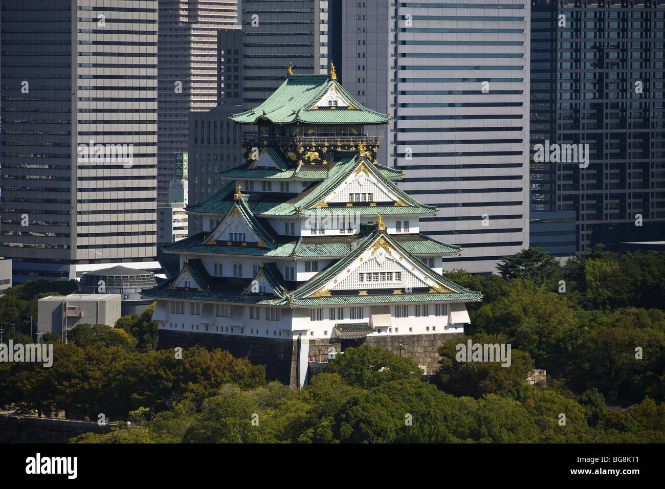 JAPAN. OSAKA. View of the Castle. Stock Photo